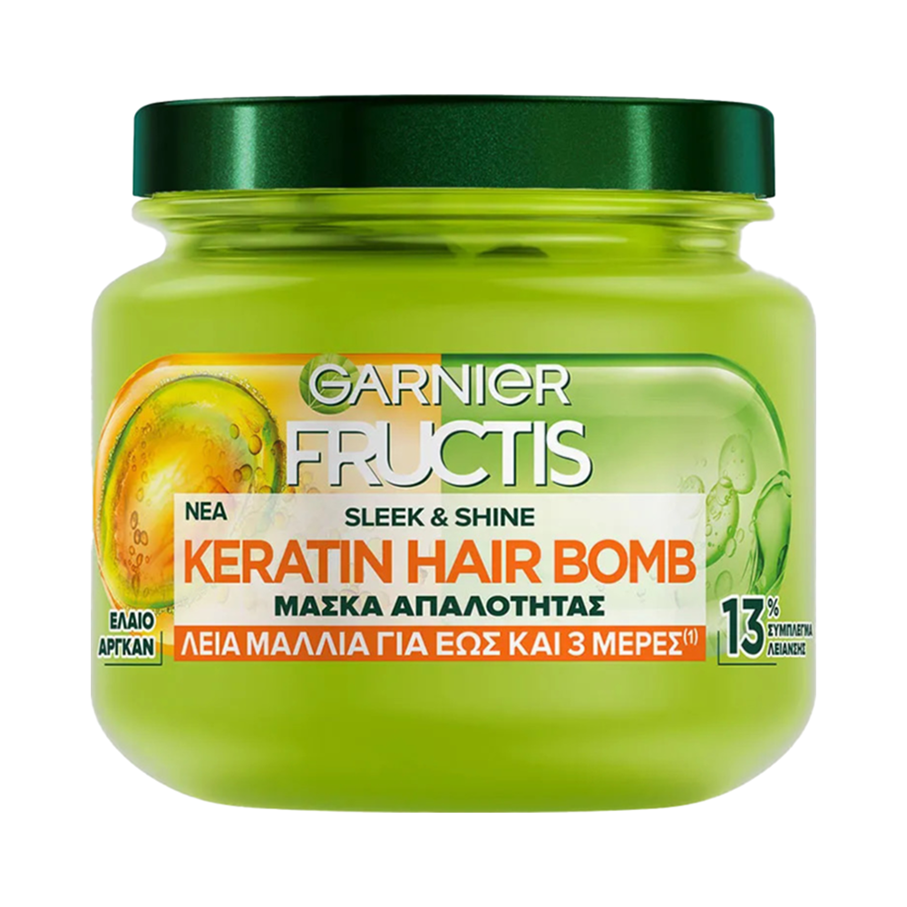 ماسک مو کراتین گارنیر فروکتیس مدل Sleek & Shine Keratin Hair Bomb