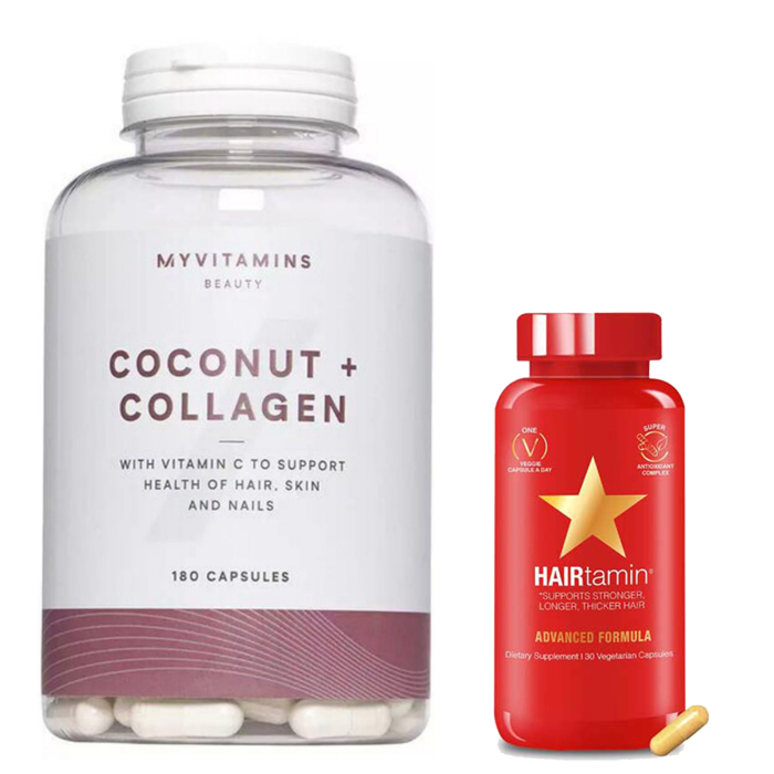 پک پوست و مو | هیرتامین 30 عددی و کوکونات کلاژن 180 عددی