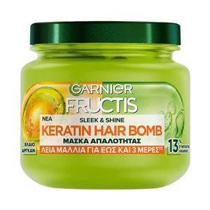 ماسک مو کراتین گارنیر فروکتیس مدل Sleek & Shine Keratin Hair Bomb